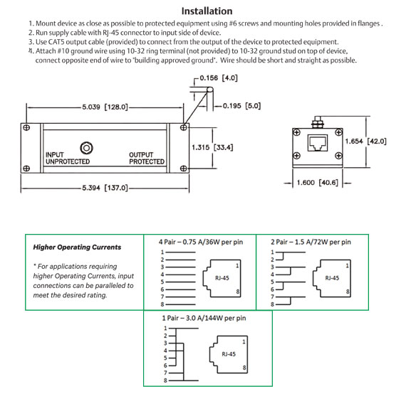 Edco CAT6-POE Series installation diagram