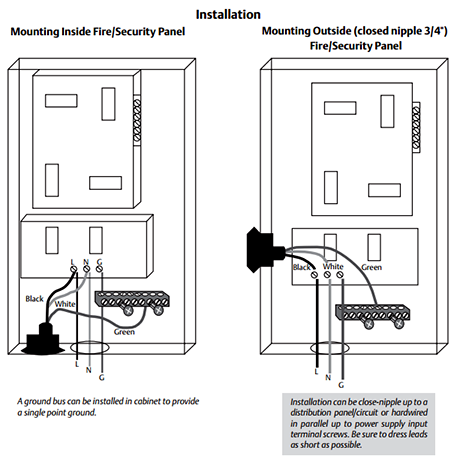 Edco FAS-120AC installation and wiring diagram